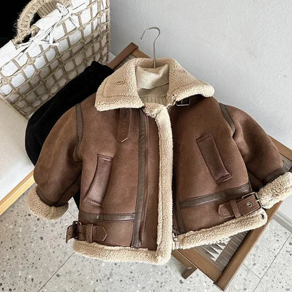 PlushGuard Leather Jacket