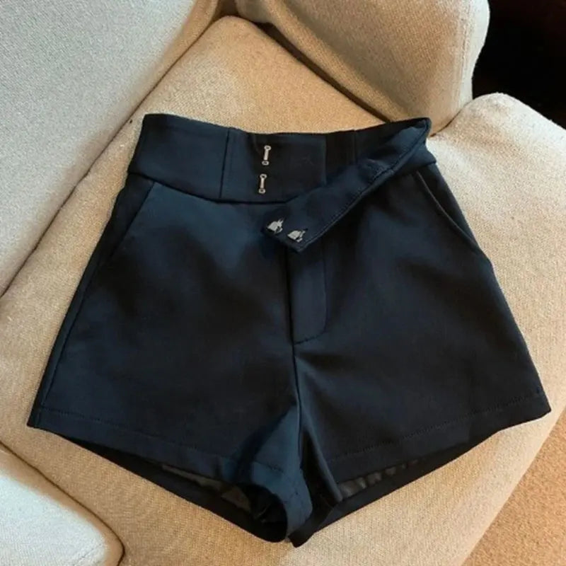 Mooyufon High-Waist Black Shorts