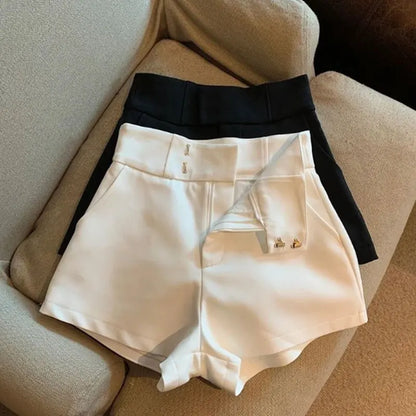 Mooyufon High-Waist Black Shorts