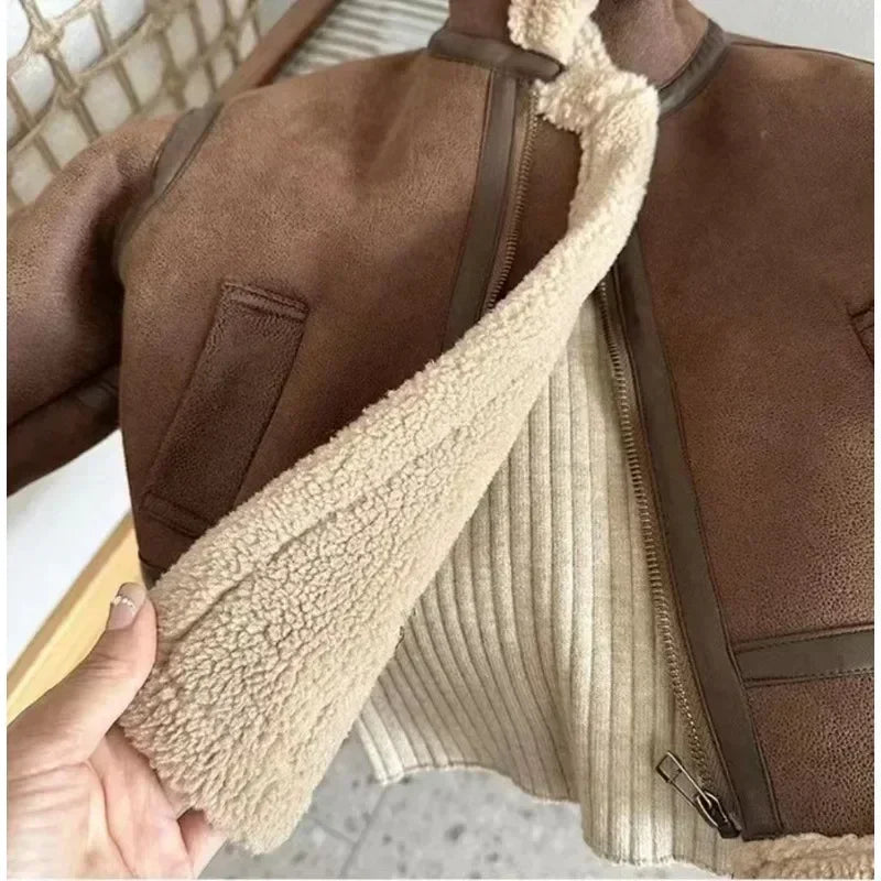 PlushGuard Leather Jacket