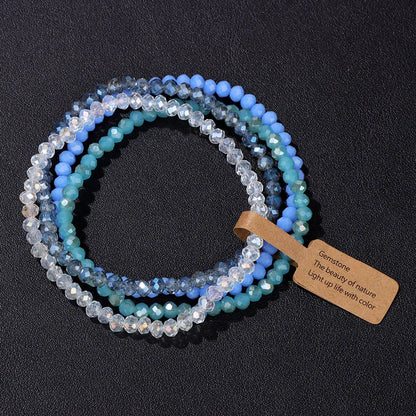 Boho Crystal Trio Bracelet Set
