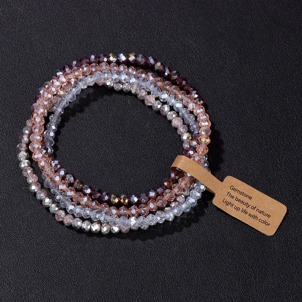 Boho Crystal Trio Bracelet Set