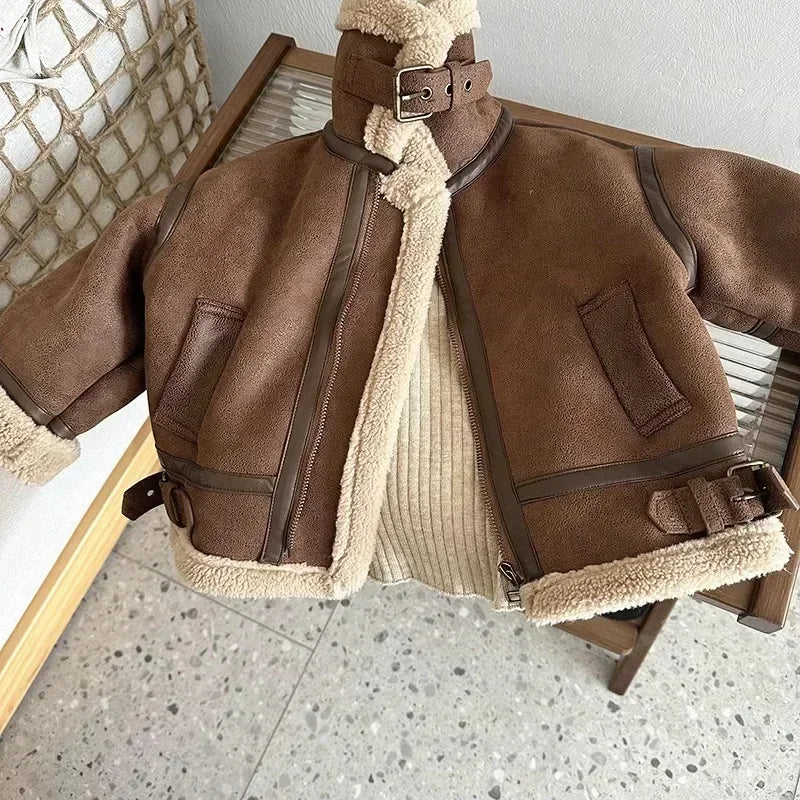 PlushGuard Leather Jacket