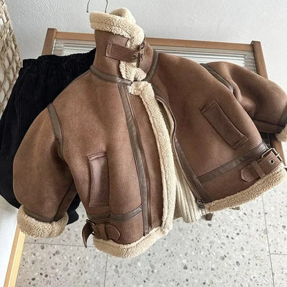 PlushGuard Leather Jacket