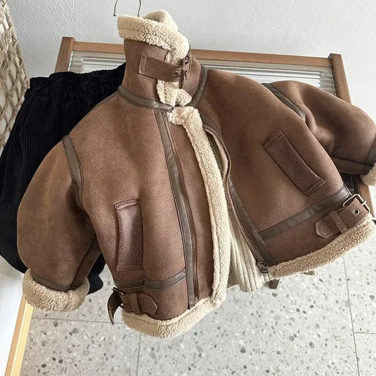 PlushGuard Leather Jacket